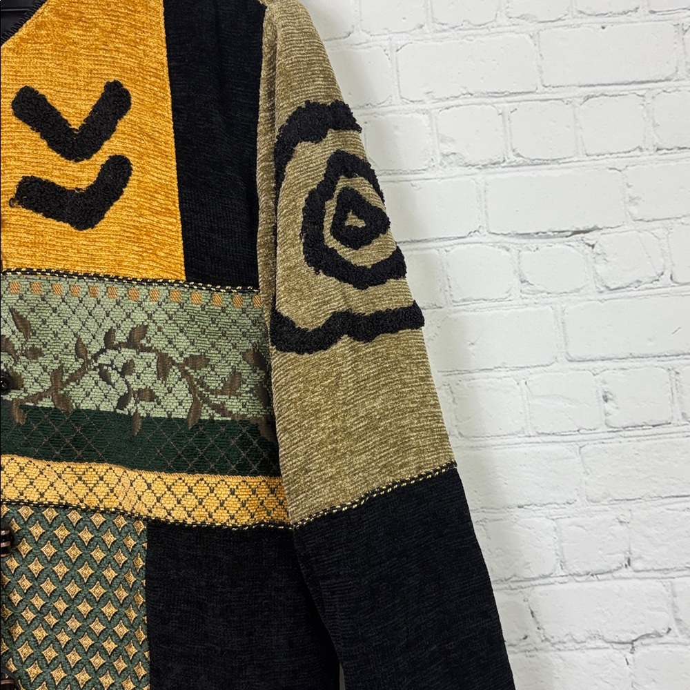 Indigo Moon Wearable Art Patchwork Jacket Size Me… - image 5